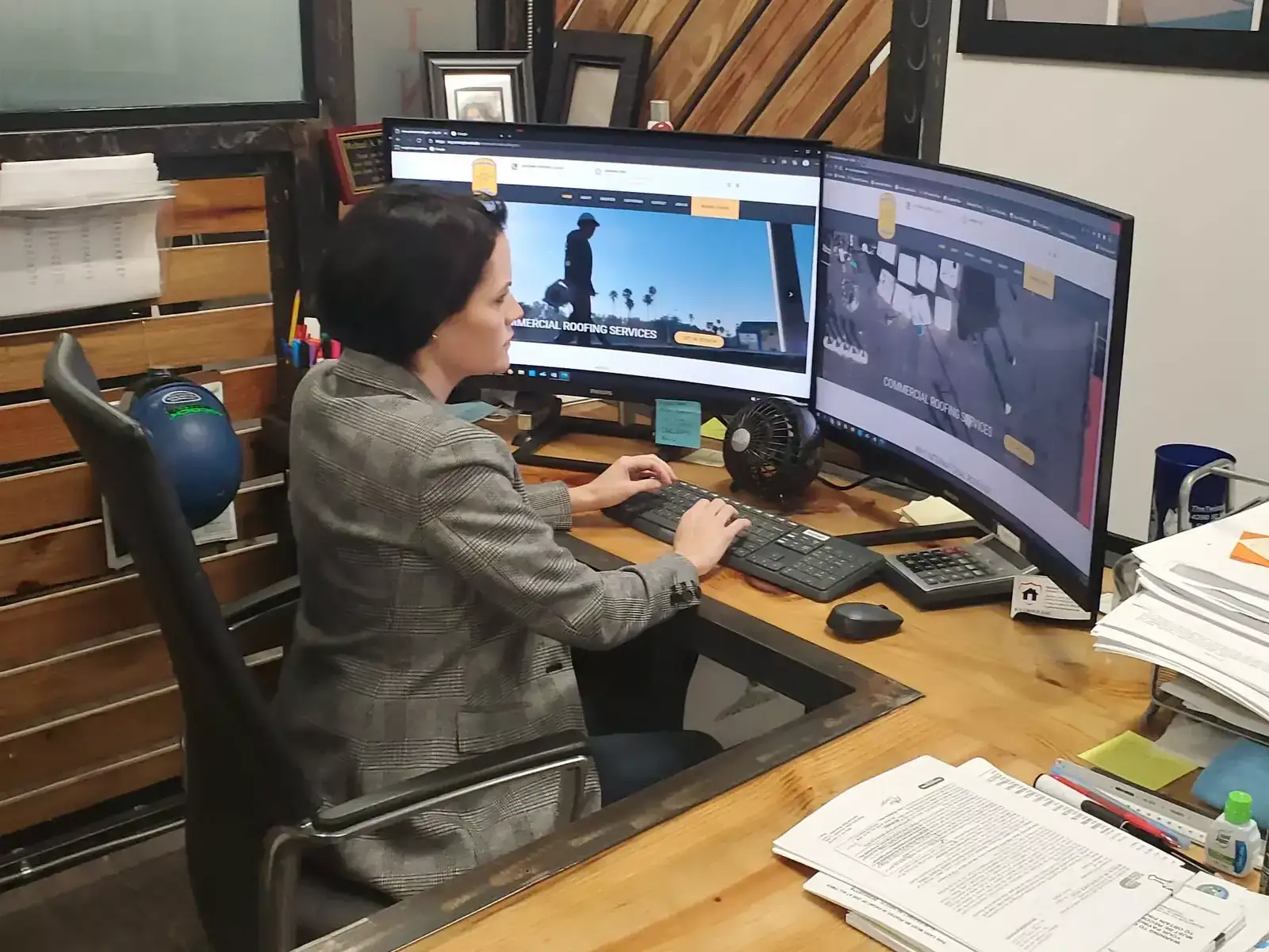 International Roofing team serving clients from the office